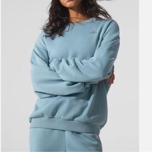 Alo Yoga Accolade Crewneck pullover Celestial Blue Medium